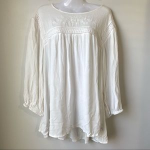 Torrid Floral Embroidered Bohemian Peasant Blouse